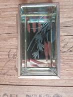 Oud glazen sierraden kistje met gegraveerde bloemen, Ophalen of Verzenden