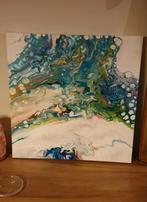 Abstract acryl pouring schilderij 50x50, Ophalen