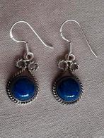 Zilveren(925) oorbellen met lapis lazuli, Hangers, Zo goed als nieuw, Met edelsteen, Zilver