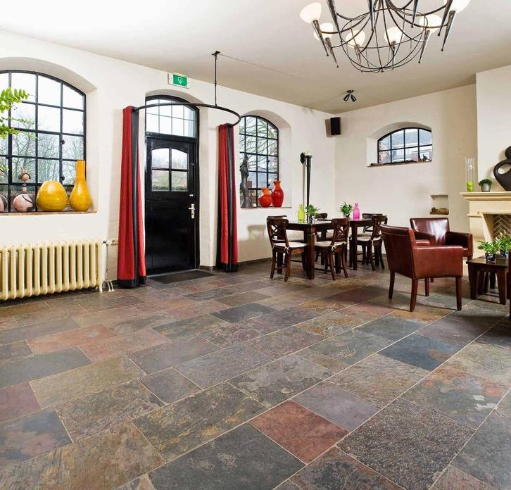 prachtige sfeervolle leisteen vloer Peacock Slate 40x60 cm, Doe-het-zelf en Verbouw, Tegels, Nieuw, Vloertegels, Hardsteen, 10 m² of meer
