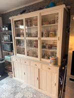 Witte buffetkast met glazen schuifdeuren, Huis en Inrichting, Kasten | Buffetkasten, Ophalen, Gebruikt, 200 cm of meer, 150 tot 200 cm