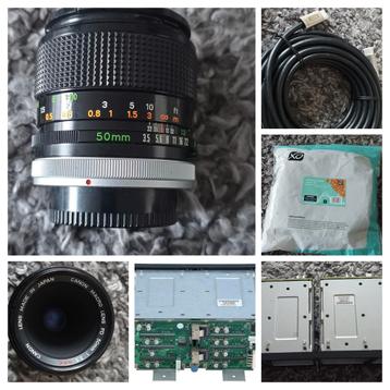 Canon lens + hdmi kabel 10 mtr + hp hard drive cage 2 stuks  beschikbaar voor biedingen