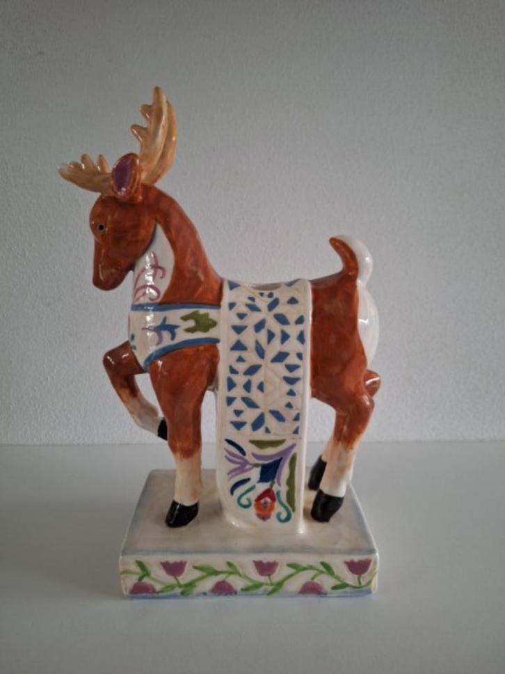 Jim Shore prachtig rendier porcelain candle holder, Verzamelen, Beelden en Beeldjes, Zo goed als nieuw, Overige typen, Ophalen of Verzenden