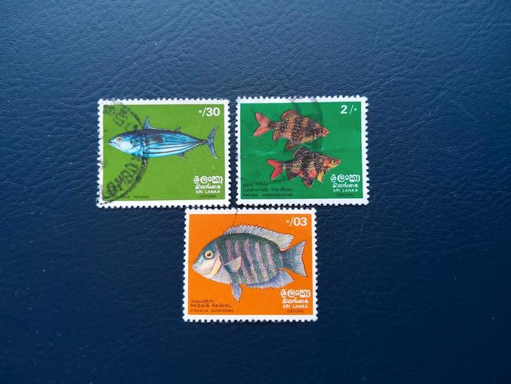 Sri Lanka Vissen - Set van 3 Postzegels, Postzegels en Munten, Postzegels | Azië, Ophalen of Verzenden