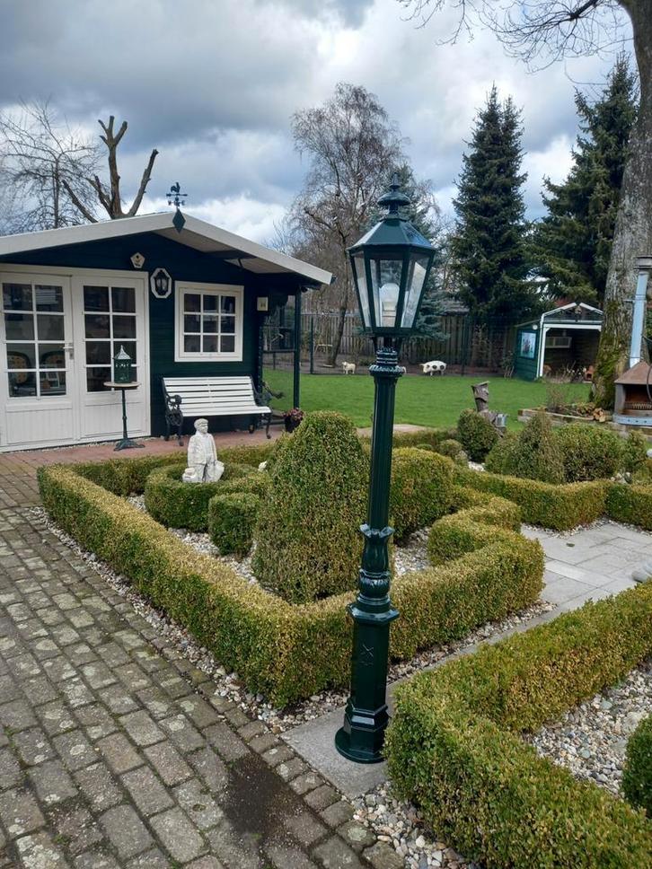 Aluminium Molen/Tulp Lantaarnpaal  1 , 2 of 3 of 4 stuks??, Tuin en Terras, Buitenverlichting, Zo goed als nieuw, Aluminium, Minder dan 50 watt