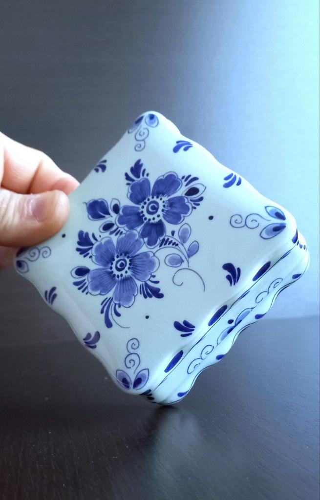 Delft Porcelain Dresser Box delfts blauw sieraden potje, Ophalen of Verzenden
