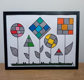 Abstract Bloementuintje. Special Art.  beschikbaar voor biedingen