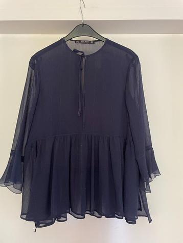 ZARA: donkerblauwe Ibiza bloes/tuniek maat M beschikbaar voor biedingen