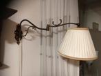 Vintage Wandlamp met een gebruikte Stoffen Kap, Ophalen, Gebruikt, Overige materialen