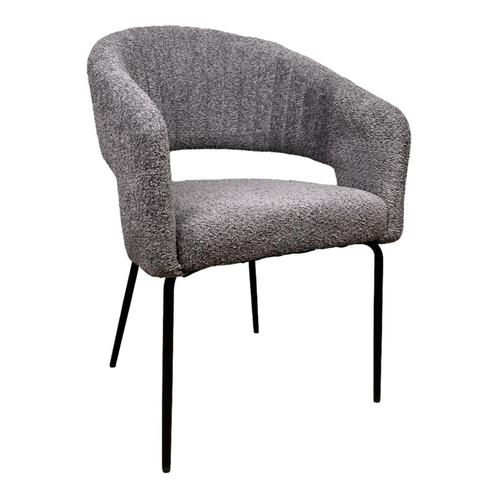 Eetkamerstoel Remon | Grijs | Bouclé stof, Huis en Inrichting, Stoelen, Nieuw, Ophalen