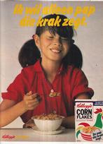 Retro reclame 1980 Kellogg's Cornflakes groot meisje, Ophalen of Verzenden