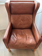 Vintage Stouby fauteuil Borge Mogensen, Ophalen, Gebruikt, 50 tot 75 cm, Leer