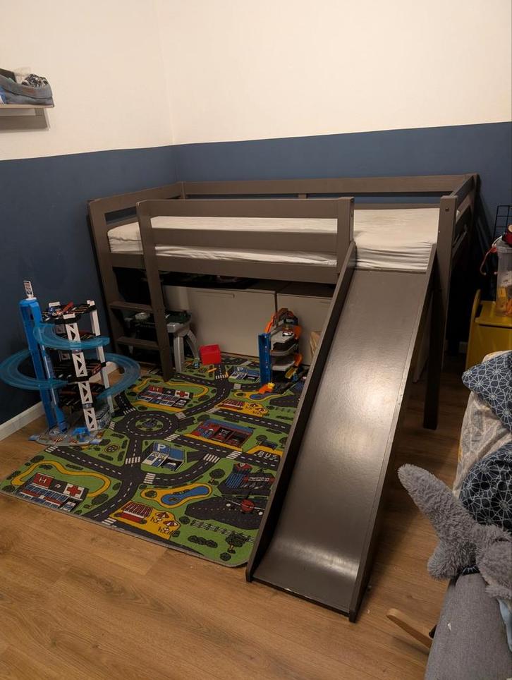 Leuke hoogslaper met glijbaan, Huis en Inrichting, Woonaccessoires | Spiegels, Gebruikt, 75 tot 100 cm, 150 tot 200 cm, Rechthoekig