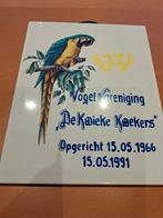 Gedenktegel Vogelvereniging Kwieke Kwekers omg. Tiel Betuwe, Ophalen of Verzenden