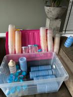 Groot pakket Avent bewaarbekers en flesjes + poedertoren, Ophalen of Verzenden, Gebruikt, Overige typen