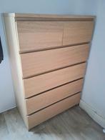 Ikea malm ladekast 6 lades eiken eikenfineer 80 x 123, Ophalen, 5 laden of meer, 100 tot 150 cm, 50 tot 100 cm