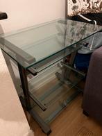 Glass Computer Tafel/Bureau Ontwerper, Huis en Inrichting, Kasten | Computermeubels, Ophalen, Gebruikt, Glas, 70 tot 120 cm