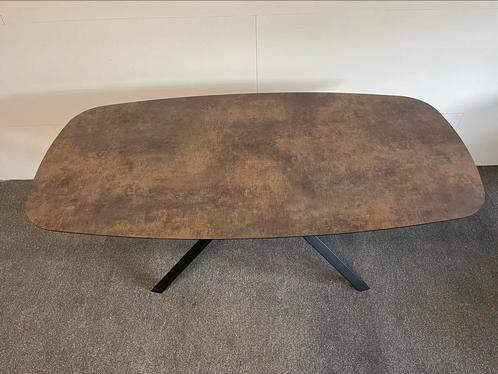 Deens ovaal eettafel roest print HPL 200x100, Huis en Inrichting, Tafels | Eettafels, Zo goed als nieuw, 100 tot 150 cm, 200 cm of meer