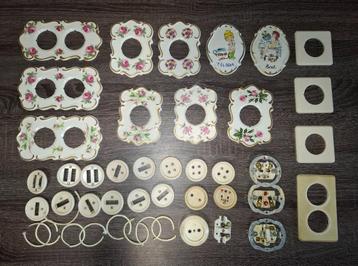 Antiek porseleinen elektro schakelmateriaal het merk EMS beschikbaar voor biedingen