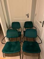 4x velvet groene stoelen €20 (prijs/stuk), Huis en Inrichting, Stoelen, Ophalen, Overige kleuren, Zo goed als nieuw, Vier