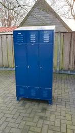 Vintage blauwe metalen locker kast, Huis en Inrichting, Kasten | Lockerkasten, Ophalen, Gebruikt, Industrieel