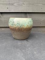 Bloempot aardewerk bruin groen keramiek, Tuin en Terras, Ophalen, Rond, Tuin, Zo goed als nieuw