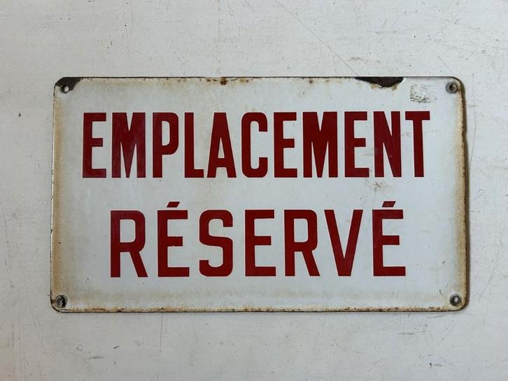 Email bord -- Emplacement Réservé -- 35cm, Antiek en Kunst, Antiek | Emaille, Ophalen of Verzenden