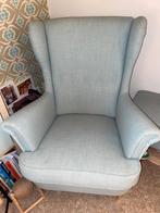 strandmon fauteuil stoel mintgroen met voetenbankje, Huis en Inrichting, Fauteuils, Ophalen, Gebruikt, 75 tot 100 cm, 50 tot 75 cm