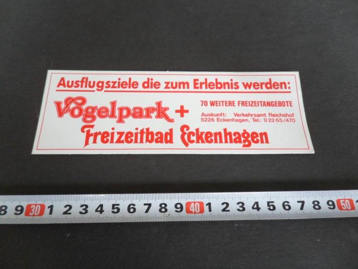 sticker Duitsland Vogelpark + Freizeitbad Eckenhagen, Verzamelen, Stickers, Zo goed als nieuw, Ophalen