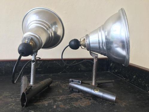 2 x Lita Lampen Spots met knijper Vintage aluminium Frans, Antiek en Kunst, Antiek | Lampen, Ophalen of Verzenden