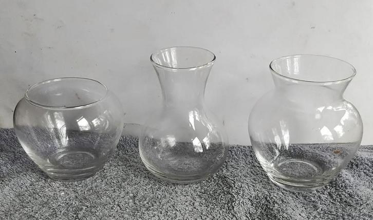 Serie Glazen vaasjes, Huis en Inrichting, Woonaccessoires | Droogbloemen, Zo goed als nieuw, Ophalen of Verzenden
