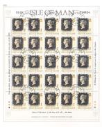 ISLE OF MAN BLOK 1990 rondstempel BLOK BLACK PENNY, Ophalen of Verzenden, Gestempeld