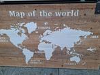 Schilderij Wereldkaart - Decoratief Wandpaneel, Ophalen, 100 tot 150 cm, Zo goed als nieuw, 75 tot 100 cm
