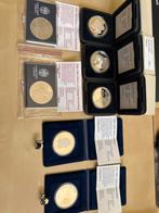 Collectie 9 x 50 gulden + 2 x 10 gulden zilver – Proof/FDC –, Postzegels en Munten, Munten | Nederland, Setje, Koningin Beatrix