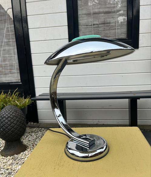Vintage tafellamp chroom Bauhaus stijl, halogeen, eigthies., Huis en Inrichting, Lampen | Tafellampen, Gebruikt, Minder dan 50 cm