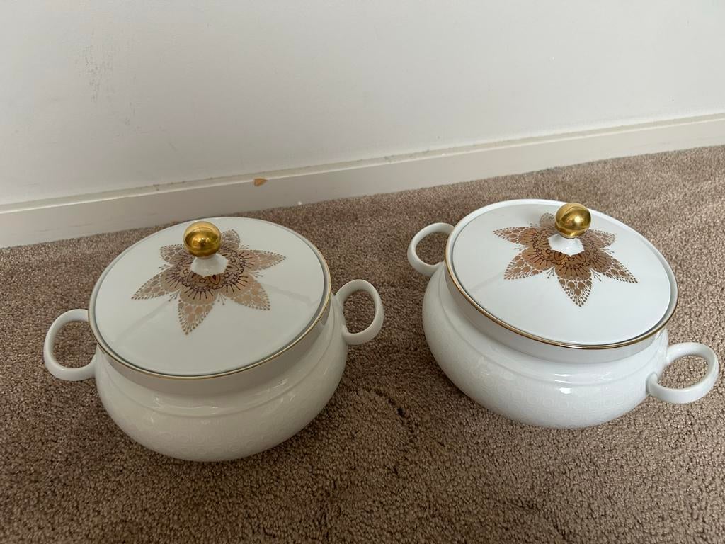 2 prachtige schalen met deksel., Ophalen of Verzenden