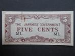5 Cents 1942 Malaya (Japanse Bezetting) pM2a WW2, Postzegels en Munten, Bankbiljetten | Azië, Verzenden, Zuidoost-Azië, Los biljet