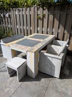 Steigerhouten Tuinset - Opknapper, Tuin en Terras, Ophalen, 4 zitplaatsen, Gebruikt, Steigerhout