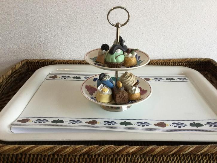 Boerenbont (Etagère met verzilverd standaard), Huis en Inrichting, Keuken | Servies, Zo goed als nieuw, Boerenbont, Aardewerk