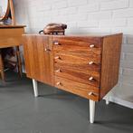 Vintage Retro Palissander Dressoir Kastje Legkastje lades, Gebruikt, Met deur(en), X, 25 tot 50 cm