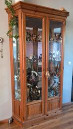 Grenen vitrinekast, Gebruikt, Glas, 150 tot 200 cm, 25 tot 50 cm