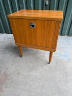 Vintage Fineer Nachtkastje Met Klep 1970s, Ophalen of Verzenden, Huis en Inrichting