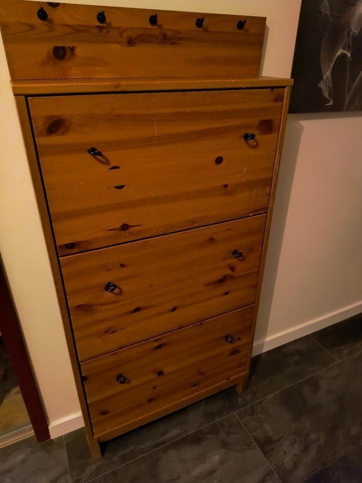 Ruimtebesparende kast voor schoenen, teak-kleur, Huis en Inrichting, Kasten | Kledingkasten, Gebruikt, 100 tot 150 cm, 50 tot 100 cm