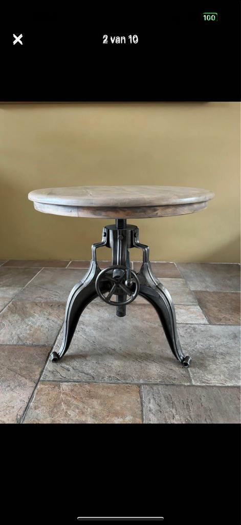 Rivièra Maison | 2x Bijzettafel | in hoogte verstelbaar, Huis en Inrichting, Tafels | Bijzettafels, Zo goed als nieuw, Rond, 60 cm of meer