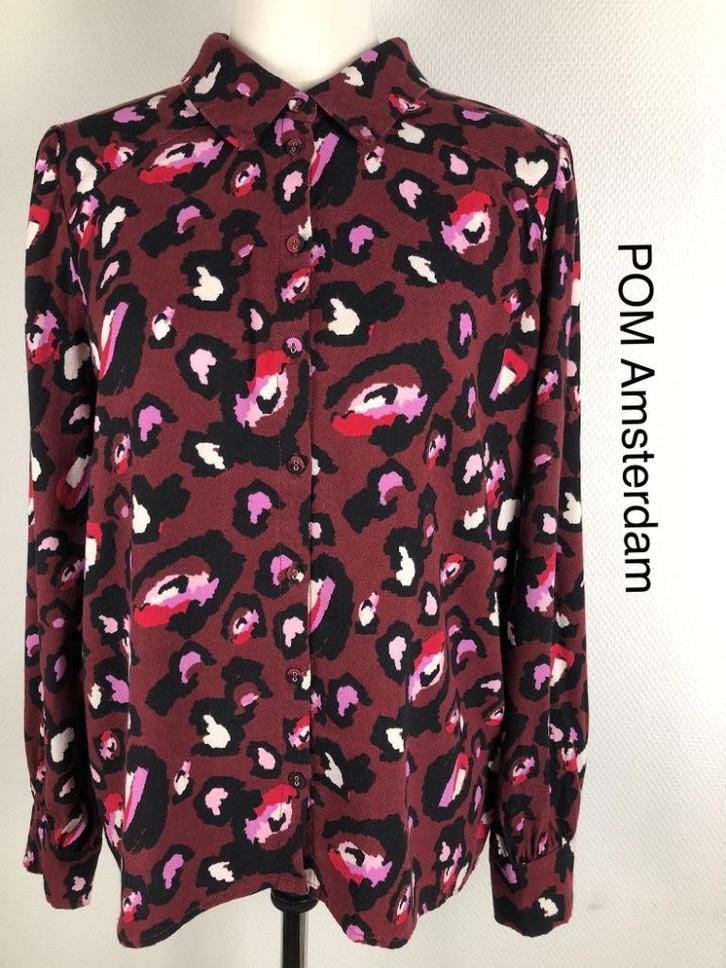 POM Amsterdam Jurk  (mt: 38) UL/8568, Kleding | Dames, Jurken, Zo goed als nieuw, Maat 38/40 (M), Paars, Onder de knie, Ophalen of Verzenden