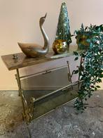 Vintage messing lectuurbak met rookglas onyx marmer, Huis en Inrichting, Ophalen, Gebruikt