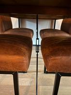 Mangohouten Eettafel 180x90 - Stalen Onderstel, Ophalen, Zo goed als nieuw