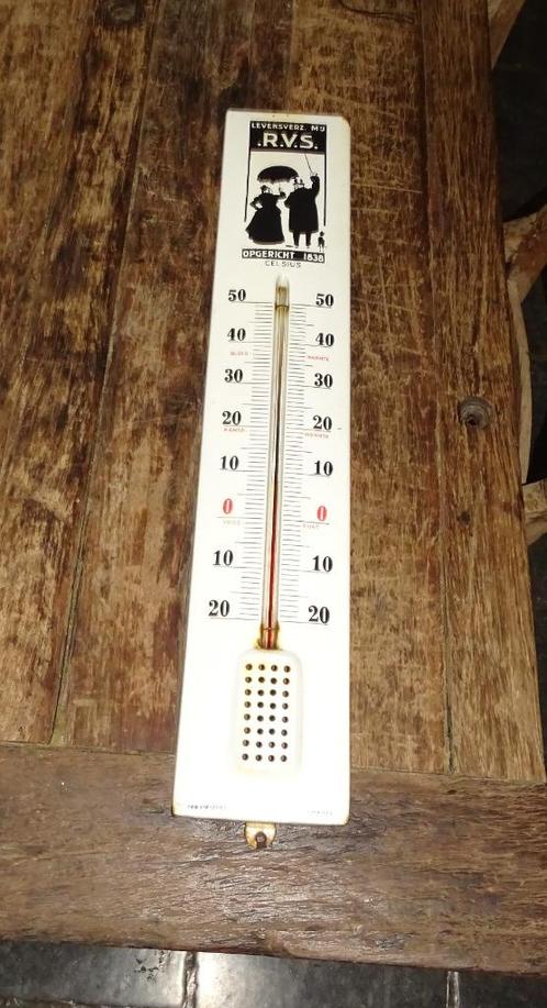 oude emaillen reclamebord emaille bord thermometer 1952, Antiek en Kunst, Curiosa en Brocante, Ophalen