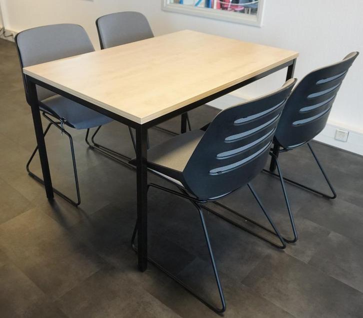Kantinetafel Bureautafel | Zwart Frame | 120/140 x 80 Nieuw, Huis en Inrichting, Bureaus, Nieuw, Bureau, Ophalen of Verzenden