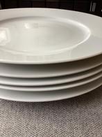 5 witte dinerborden 30,5 cm Ø, Ophalen, Keramiek, Zo goed als nieuw, Bord(en)